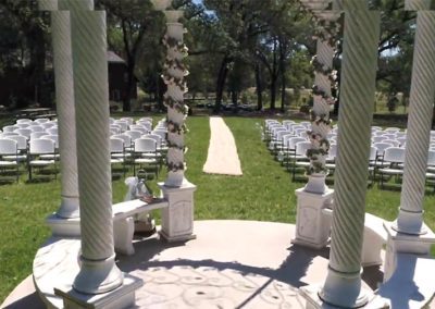 Outdoor wedding Gazebo and chairs set up and ready for wedding