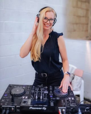 DJ Shayna mixing songs for an event