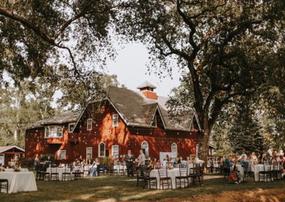 Red House and Lawn with tables
