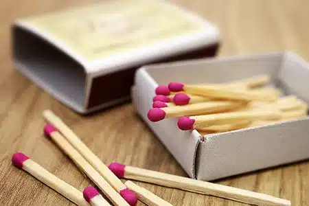 Matches on a table