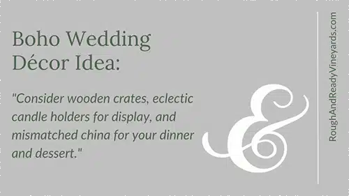 Boho wedding idea from Rough & Ready Vineyards