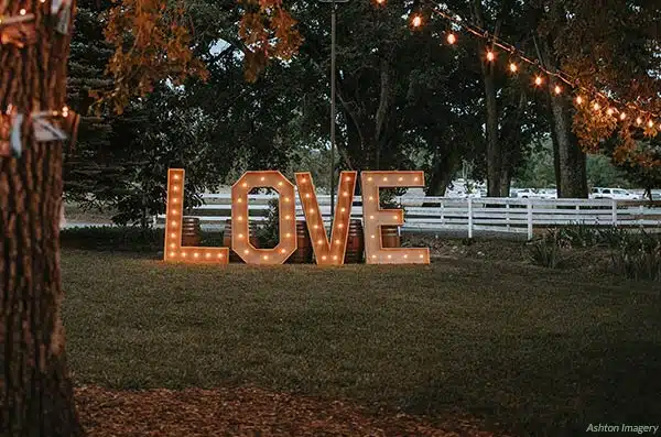 DIY project of marquis lighted letters spelling