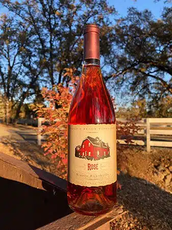 Rough and Ready Vineyards Rose wine, a rich, dry wine with more color and a smooth, clean, and refreshingly crisp finish and ready for pickup!