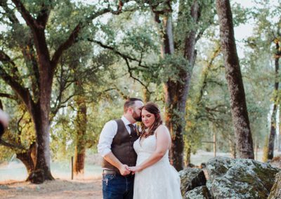 Bride and Groom with Heritage Oak Trees