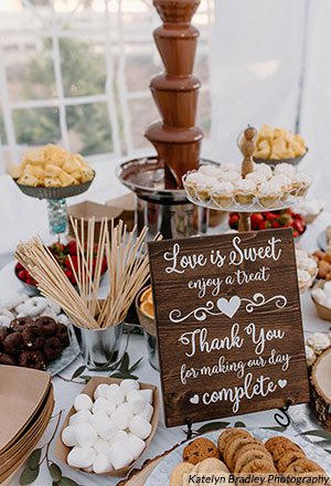 Photo of a dessert table by Katelyn Bradley Photography