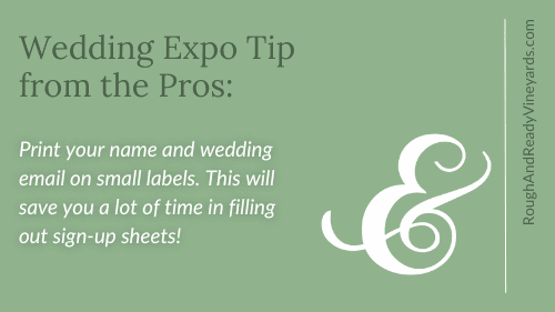 Wedding expo tip #1 from the pros