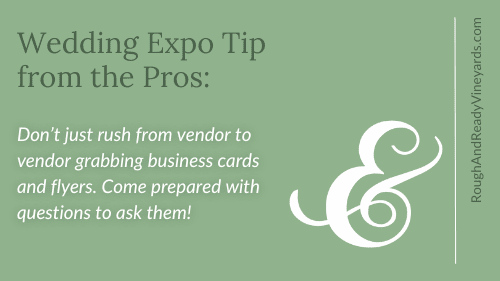 Wedding expo tip #3 from the pros