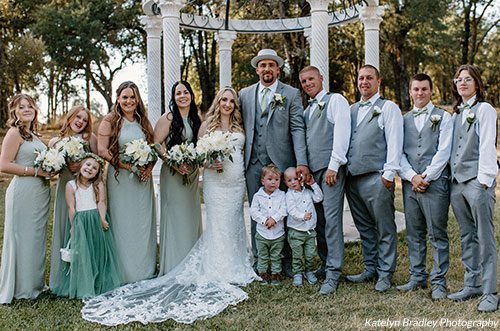 Bridal party in spring attire. Photo by Katelyn Bradley Photography