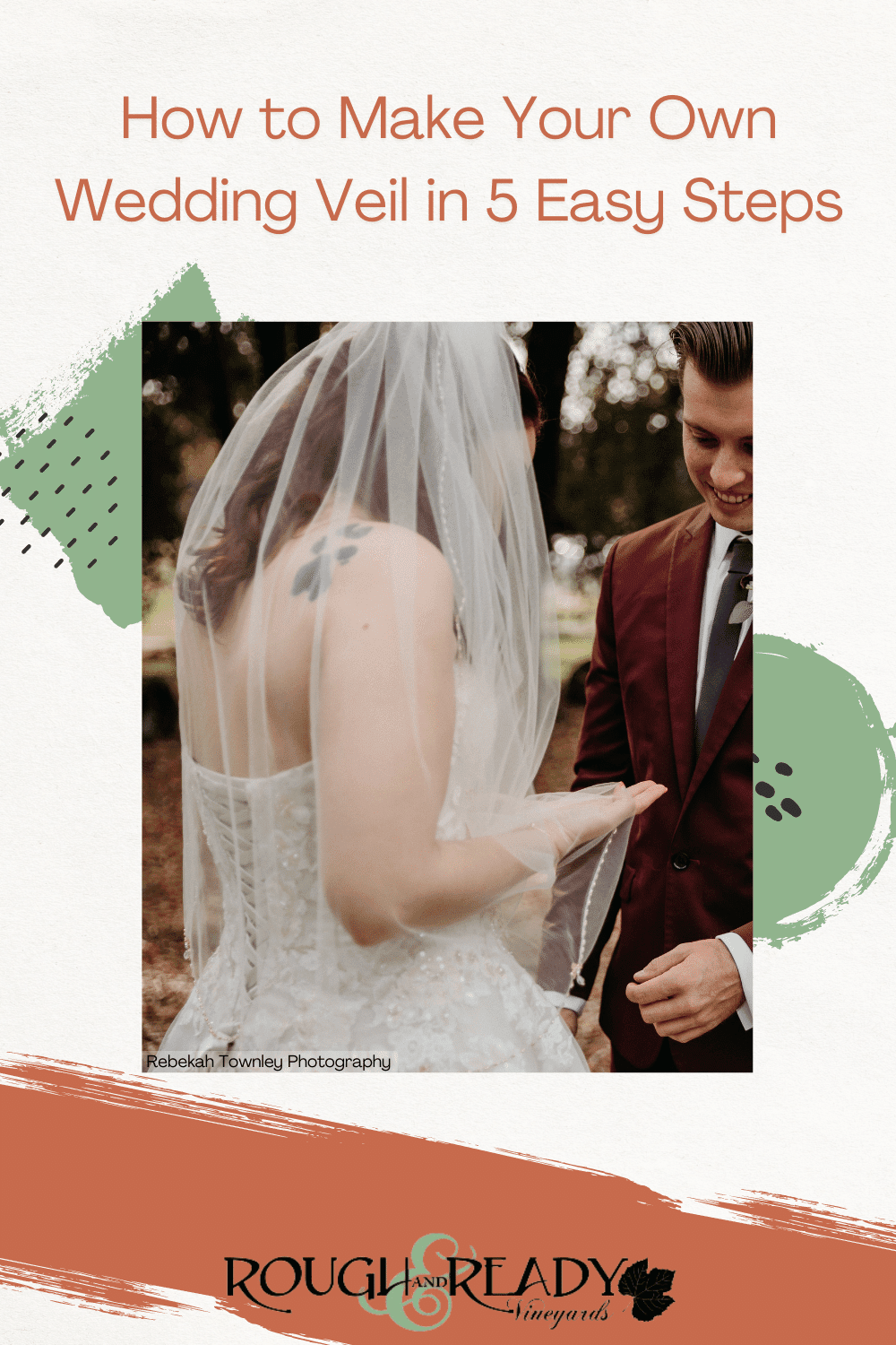 Pinterest graphic article on how to make your own wedding veil