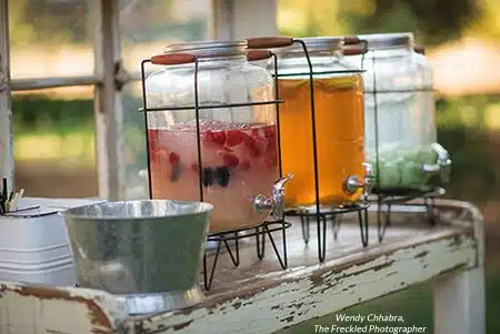 Non-alcoholic beverages available at an August Rough & Ready Vineyards wedding