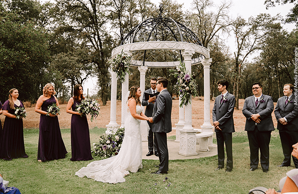 Wedding ceremony at the Rough & Ready Vineyards. Photo by Mindful Media Photography