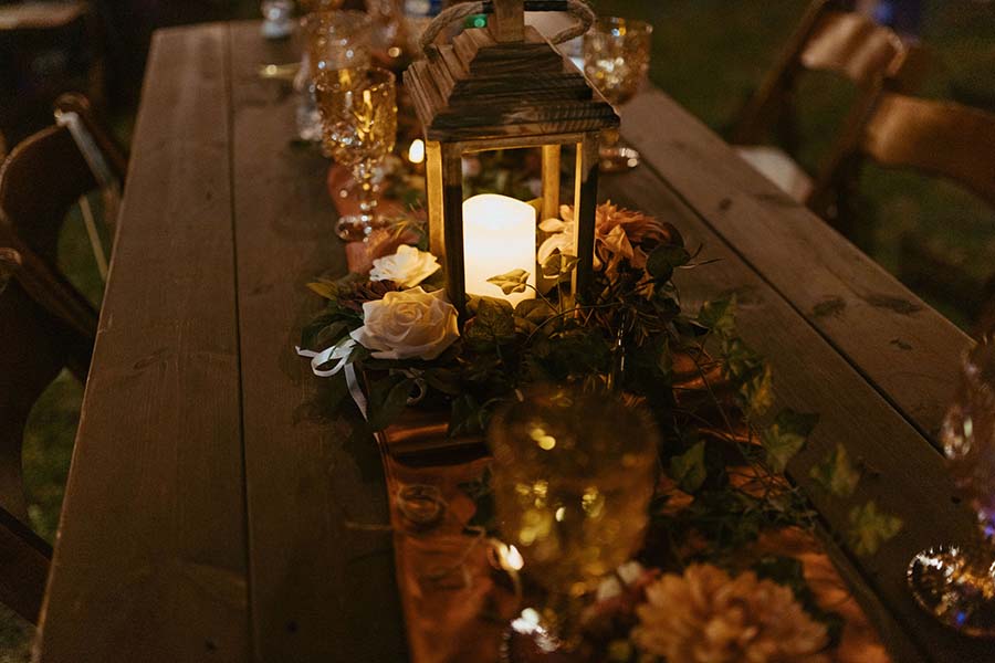 Wedding table at Rough and Ready Vineyards