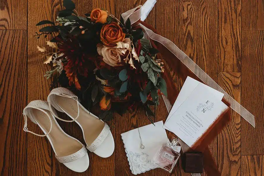 details-e-n Wedding invitation, rings, bouquet, and other wedding details