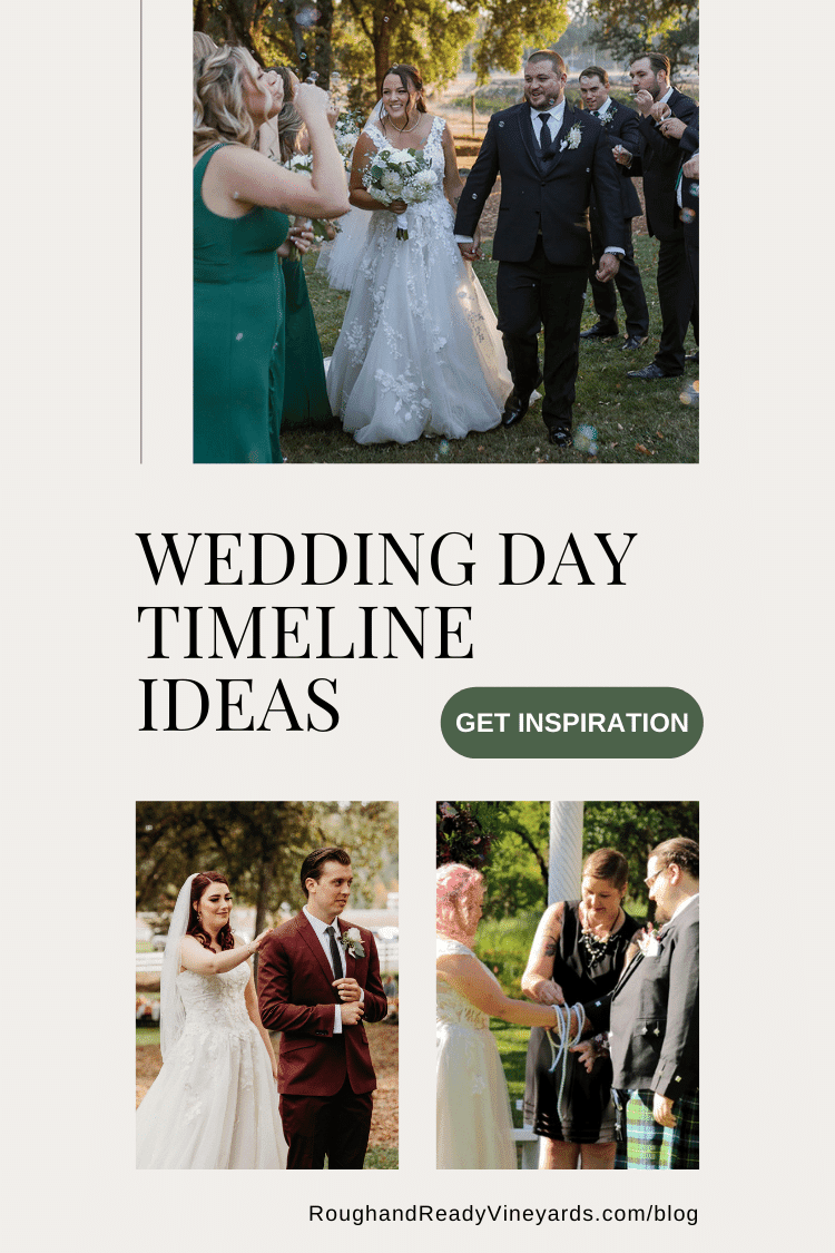 Wedding timeline ideas Pinterest pin graphic