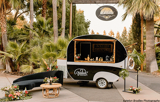 One of Little Boozy's mobile bars in front of The Palms. Photo by Katelyn Bradley Photography