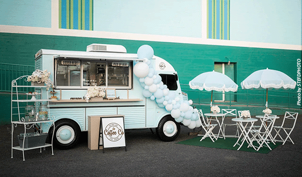 Retro Joe Coffee Co's van Josephine all decorated for customers. photo by STEFDPHOTO