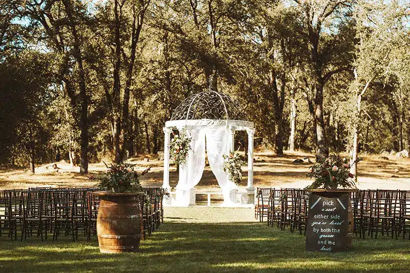 Northern California Wedding Venue gazebo with flowers