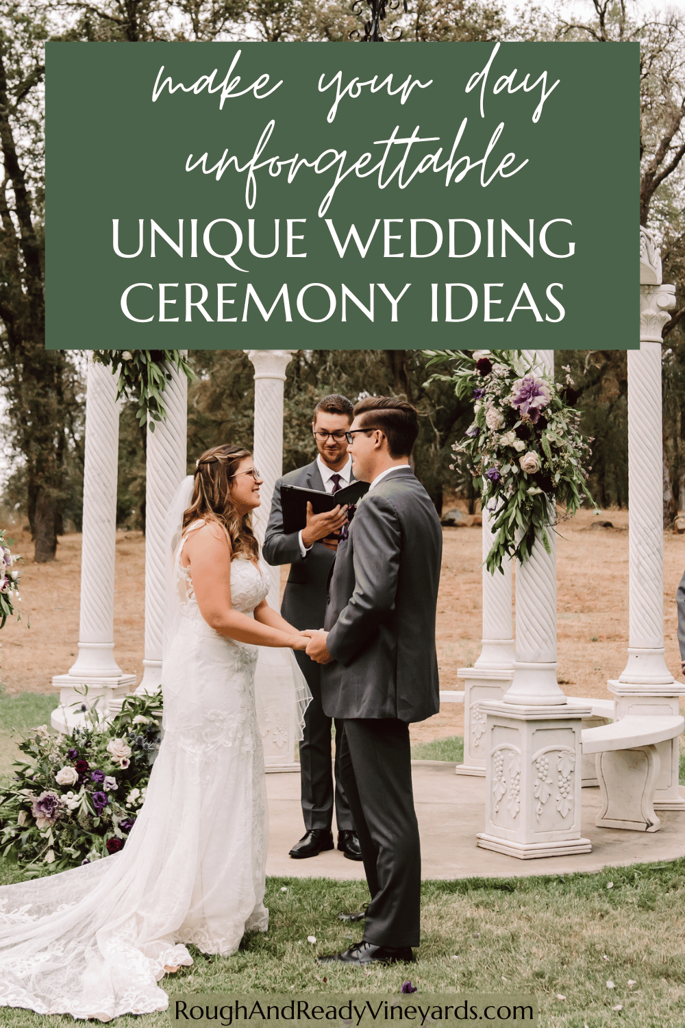 Pin for blog on unique wedding ceremony ideas