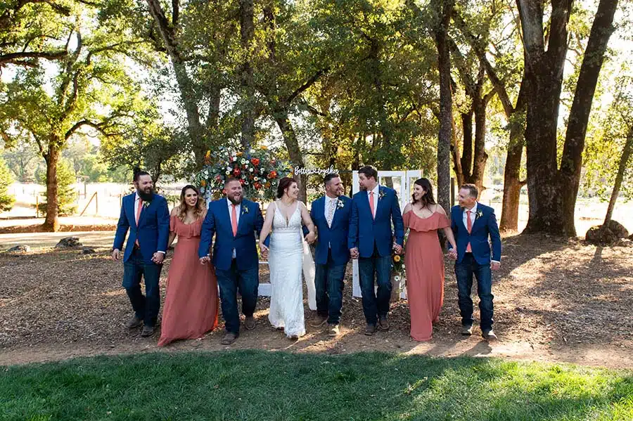 bridal party for Jaimie and Travis bridal party at Rough and Ready Vineyards