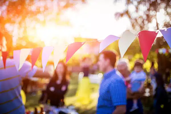 Guests enjoying an outdoor party