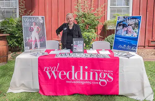 The real weddings magazine booth at a bridal fair