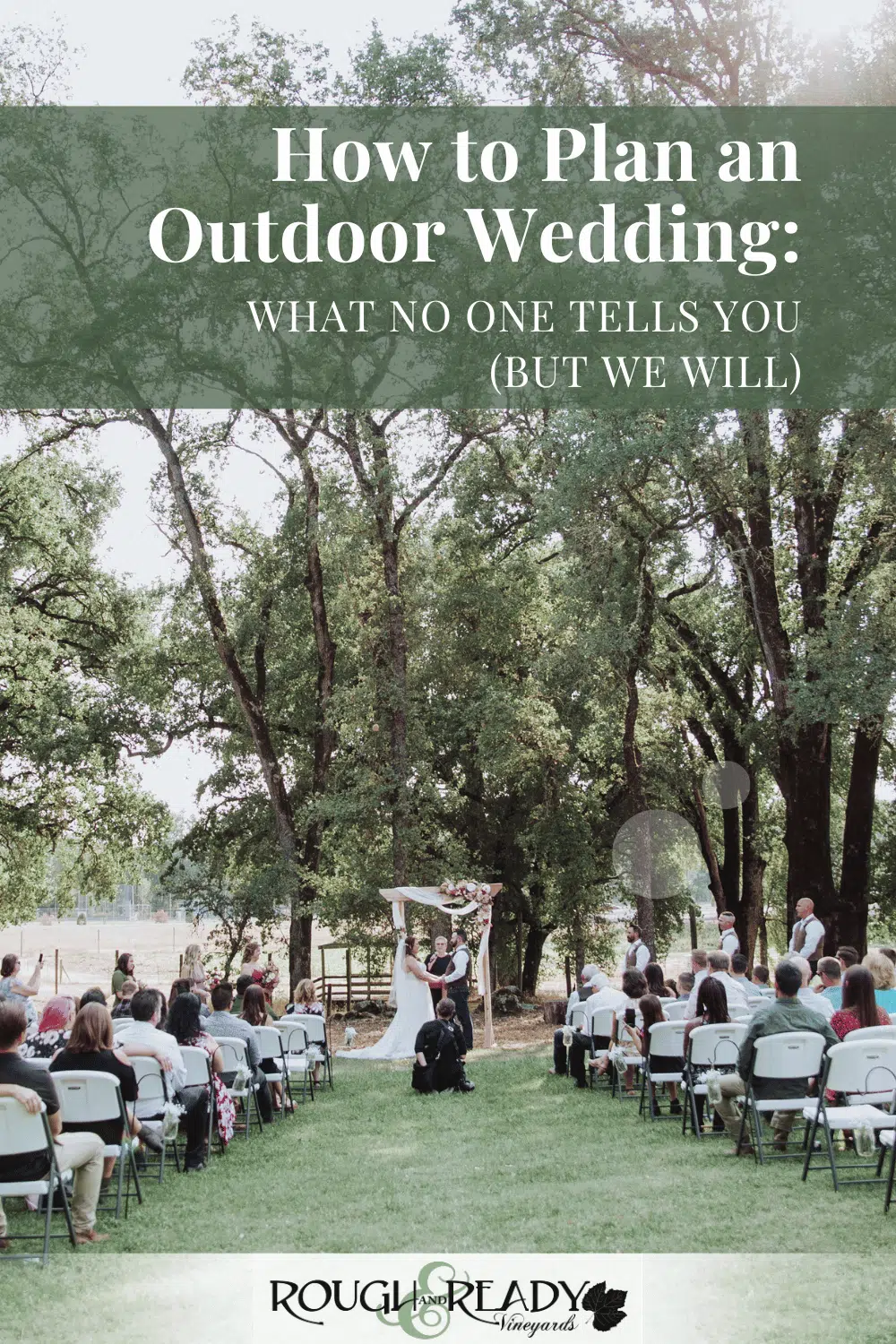 Pinterest graphic for how to plan an outdoor wedding blog