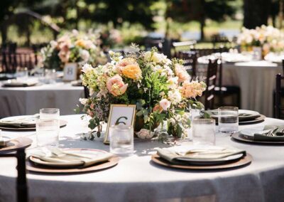 table setting at Rough & Ready Vineyards reception