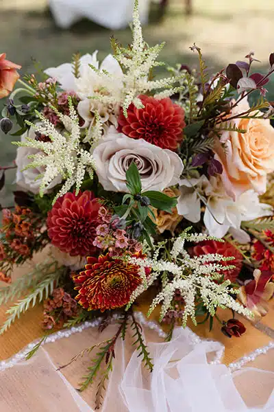 Flowers centerpiece bouquet at Rough & Ready Vineyards