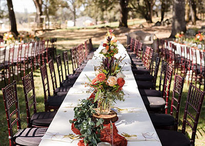 Wedding reception table beautifully decorated