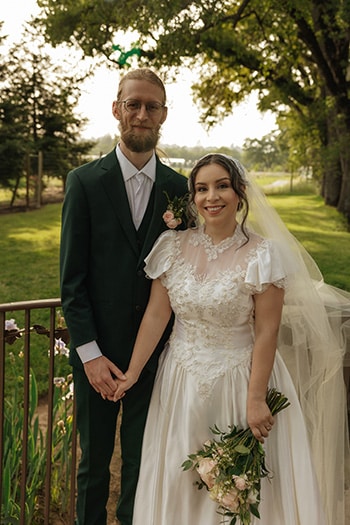 RosaandHusband Bride and groom at Rough and Ready Vineyards